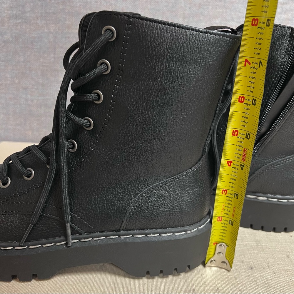 Sincerely Jules Harley Combat Boots Black Platform Lace Up Zip Sz 7.5 NWT - Picture 9 of 9